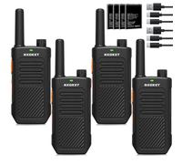 Walkie Talkies de Largo Alcance para Adultos, PMR446 Walkie Talkie Profesionale con Baterías Recargables de 1500 mAh, 16 Canales, Radio Bbidireccional para Camping, Viajes y comunicación Laboral