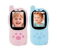 Walkie Talkies de vídeo para niños (paquete de 2), intercomunicadores portátiles recargables para jugar en interiores y exteriores, acampar y