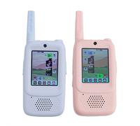 Walkie Talkies de vídeo para niños (paquete de 2), intercomunicadores recargables para interiores y exteriores, ideales para niños de 3 a 12