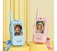 Walkie-talkies infantiles con cámara HD, paquete de 2