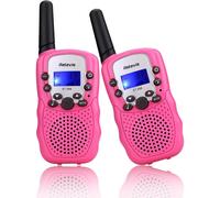 Walkie Talkies infantiles de 22 canales, color rosa, paquete de 2