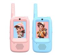 Walkie Talkies para Niños | 2 Radios Walkie con Pantalla HD Y 4 Cambiadores De Voz,Radio de Juguete para Camping de Niños | para Aire Libre Camping Senderismo En Interiores