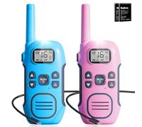 Walkie Talkies para Niños Adultos Largo Alcance, NXGKET 16 Canales Radio Recargable, 5 km de Alcance con Batería de Iones de Litio, Cable de Carga USB-C, VOX para Senderismo y Camping, Paquete de 2