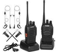 Walkies Talkies Profesionales, Recargables 16 Canales CTCSS DCS 3KM Walkie Talkie Radiocomunicación con el Auricular Incorporado Antorcha de LED (2 PCS)
