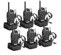 Walkies Talkies Recargable 16 Canales Walky Talky Profesional VOX 3 km Distancia 8 Horas Radio con Pinganillos Clip de Fijación para Supermercado Seguridad Construcción Geogología -3 Pares