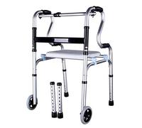 Walking Aid Andador plegable de lujo - Andador compacto para personas mayores - Andador de altura ajustable - para ayuda de transporte de movilidad - Ideal para personas mayores discapacitadas