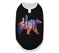 Walking Bear Silhouette Chicagos City Skyline - Camiseta sin mangas para perros y gatos, talla 2XL