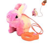 Walking Bunny Toy - Animated Plush Stuffed Animal | Interactive Electronic Robot Rabbit with Sounds and Rope, Crystal Yarn Soft Toy For Kids Birthday Gift and Fun Imaginative Playtime