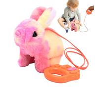 Walking Bunny Toy, Plush Walking Rabbit Toy, Electronic Bunny With Sounds, Interactive Animal Toy, Animated Walking Bunny Toy, Easter Bunny Walking Toy, Plush Rabbit Toy With Rope, Kids Walking