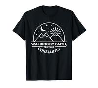 Walking by Faith Tripping Constantly Fe Humor Inspiración Camiseta