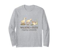 Walking by Faith Tripping Constantly Funny Christian Duck Manga Larga