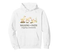 Walking by Faith Tripping Constantly Funny Christian Duck Sudadera con Capucha
