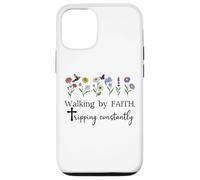 Walking by Faith Tripping Constantly Jesus Cross Christian Carcasa para iPhone 12/12 Pro