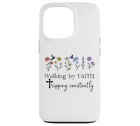Walking by Faith Tripping Constantly Jesus Cross Christian Carcasa para iPhone 13 Pro