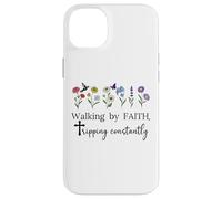 Walking by Faith Tripping Constantly Jesus Cross Christian Carcasa para iPhone 14 Plus