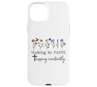 Walking by Faith Tripping Constantly Jesus Cross Christian Carcasa para iPhone 15 Plus
