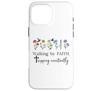 Walking by Faith Tripping Constantly Jesus Cross Christian Carcasa para iPhone 16 Pro MAX