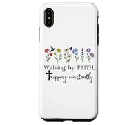 Walking by Faith Tripping Constantly Jesus Cross Christian Carcasa para iPhone XS MAX