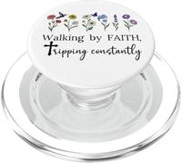Walking by Faith Tripping Constantly Jesus Cross Christian PopSockets PopGrip para MagSafe