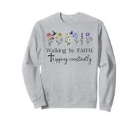 Walking by Faith Tripping Constantly Jesus Cross Christian Sudadera