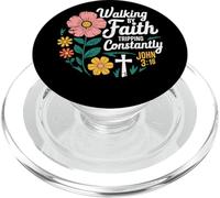 Walking by Faith Tripping Constantly John 3 16 Fe Cristiana PopSockets PopGrip para MagSafe
