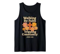 Walking by Faith Tripping Constantly John 3 16 Humor Camiseta sin Mangas