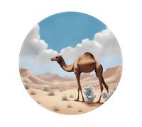 Walking Camel - Alfombrilla redonda de goma antideslizante para mouse, duradera y cómoda para oficina, juegos y aprendizaje, 8 pulgadas