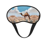 Walking Camel, cómodo antifaz de satén con borde negro para bloquear la luz y dormir reparador