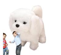 Walking Cute Dog Design Kids Toys, interactive Plush Toys, Walking and Barking Dog Toy, Plush Walking Dog with Tail Wagging 16 x 9 x 15 cm for Home Funny Decoration, Pink, White, Yellow, Color gris