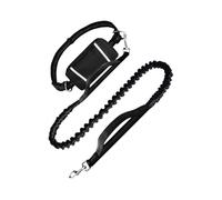 Walking Dog Rope, Training Lead Rope, Waist Pouch Leash, Reflective Dogs Cord, Jogging Running Travel Hiking, Urban Outdoor Camping for Active Lifestyles, Black