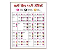Walking Exercise Challenge 30 Day Plan Step Tracker and Goal Chart Poster for Home Gym Motivation Wall(Framed,16x24inch(40x60cm))