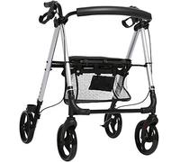 Walking Frame 4 Wheel Medical Rolling Walker with Wheels, Seat, Backrest and Storage Pouch - Rollator Walker for Seniors- Durable Aluminum Frame VBTJWRFE