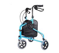 Walking Frame Folding Four-Wheel Roller Walker with Padded Seat, Height-Adjustable Mobility Walking Aid, Ergonomic Handle and Carrying Case VBTJWRFE