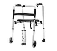 Walking Frame Folding Lightweight Mobility Aids Walker Lightweight Aluminium Sturdy Walking Device with Seat for The Elderly VBTJWRFE