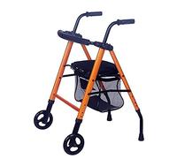 Walking Frame Folding Roller Walker with Armrests, Seat and Tray Basket, Height Adjustable Aluminum Two-Wheeled Walker for The Elderly and Disabled Lightweight VBTJWRFE