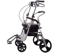 Walking Frame Rollator Walker Aid Lightweight Mobility Foldable with Seat and Basket 4 Wheels for Elderly VBTJWRFE