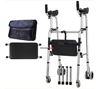 Walking Frame Walking Aid With Wheel Armrest Support Pad Thick Aluminum Alloy Elderly Walking Aid Height Adjustable (with Seat) Yearn for