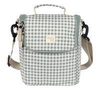 Walking Mum Bolsa Isotérmica para Comida de bebé I Love Vichy. Gran capacidad. Diseño versátil con asa cortas y correa para llevar en los hombros. Color Verde. Medidas 26X23X12 cm.