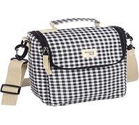 Walking Mum Bolsa Isotérmica para Comida de bebé I Love Vichy. Gran Capacidad. Diseño versátil con asa Cortas y Correa para Llevar en los Hombros. Color Negro. Medidas 26X23X12 cm.