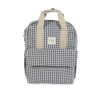 Walking Mum. Bolso Mochila I Love Vichy. Bolsa pañalera para silla de paseo. Diseño versátil con asas cortas y correas para llevar en los hombros. Color Negro. Medidas 37X28X12 cm.