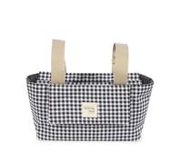 Walking Mum. Bolso organizador I Love Vichy. Bolsa de maternidad para silla de paseo. Asas cortas para fijar al carro. Color Negro. Medidas 31X17X12 cm.