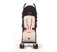 Walking Mum - Colchoneta de verano beige/rojo siena para silla de paseo universal