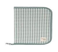 Walking Mum. Libro de Nacimiento I Love Vichy. Funda portadocumentos de bebé con bolsillos transparentes y cierre de cremallera. Color Verde. Medidas 19X28X1 cm.