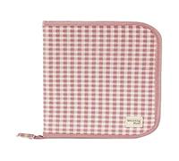 Walking Mum. Libro de Nacimiento I Love Vichy. Funda portadocumentos de bebé con bolsillos transparentes y cierre de cremallera. Color Rosa. Medidas 19X28X1 cm.