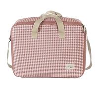 Walking Mum. Maleta de Bebé I Love Vichy. Bolsa de Maternidad para Hospital/clínica. Organizador para lo Que mamá, papá y bebé necesiten. Color Rosa. Medidas 49X37X12 cm.