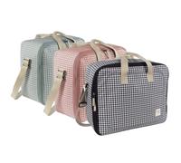 Walking Mum. Maleta de Bebé I Love Vichy. Bolsa de maternidad para hospital/clínica. Organizador para lo que mamá, papá y bebé necesiten. Color Verde. Medidas 49X37X12 cm.