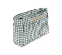 Walking Mum. Neceser de Bebé I Love Vichy. Bolso Organizador pequeño para accesorios de aseo e higiene del bebé. Práctico y cómodo de llevar. Color Verde. Medidas 26X16X12 cm.