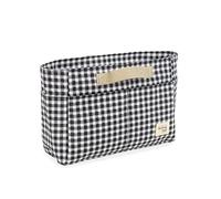 Walking Mum. Neceser de Bebé I Love Vichy. Bolso Organizador pequeño para accesorios de aseo e higiene del bebé. Práctico y cómodo de llevar. Color Negro. Medidas 26X16X12 cm.