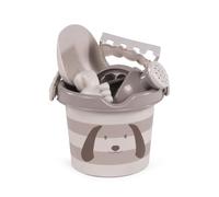 Walking Mum Set de Juguetes de Playa Sintra, +18 Meses, 8 Piezas con Cubo, Regadera, Pala, Rastrillo y Moldes, PP + Fibra de Paja de Trigo, Beige