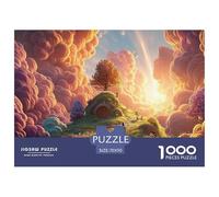 Walking on The Path of Light 1000 Pcs Cartón Rompecabezas Cloud-Top Cottage Liberador De Estrés Juego Familiar Puzzle para Niños Pequeños 70x50cm/1000pcs